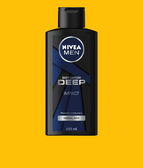 NIVEA Men Deep Impact Body Lotion – 48H Moisture & Refreshing Woody Scent 400ml