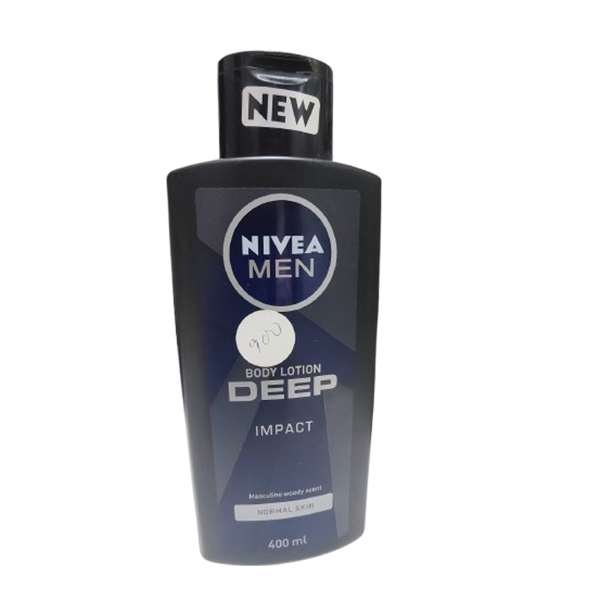 NIVEA Men Deep Impact Body Lotion 48H Moisture & Refreshing Woody Scent