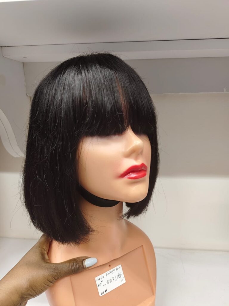 Double drawn fringe bob