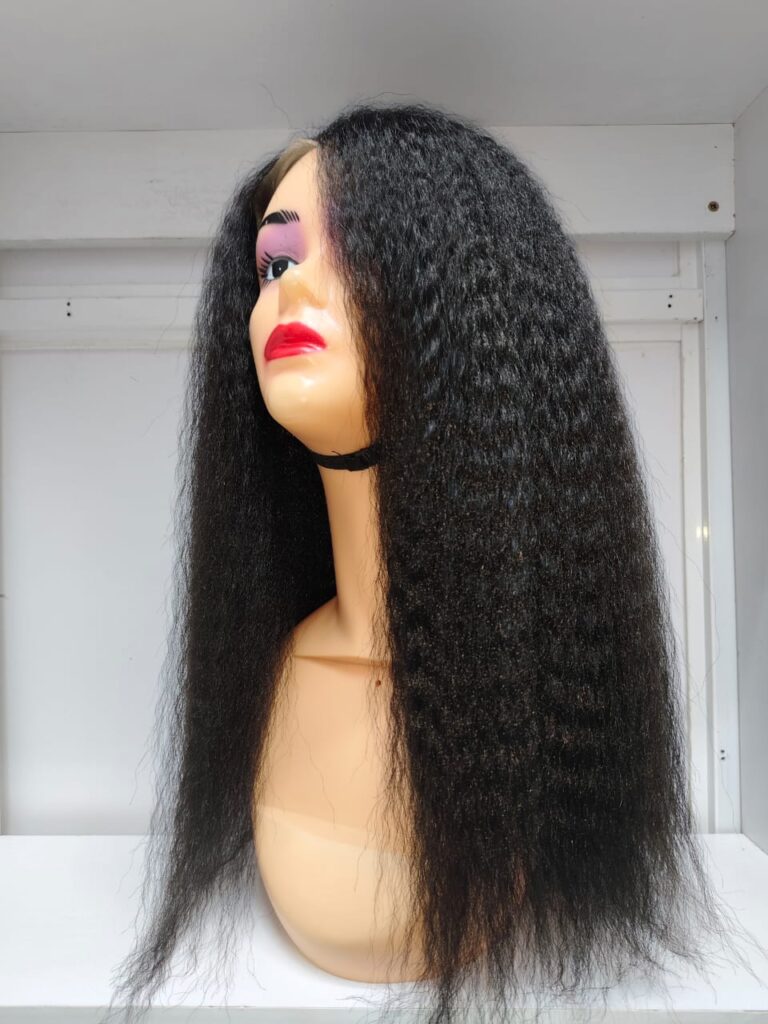 Curly long human hair wig